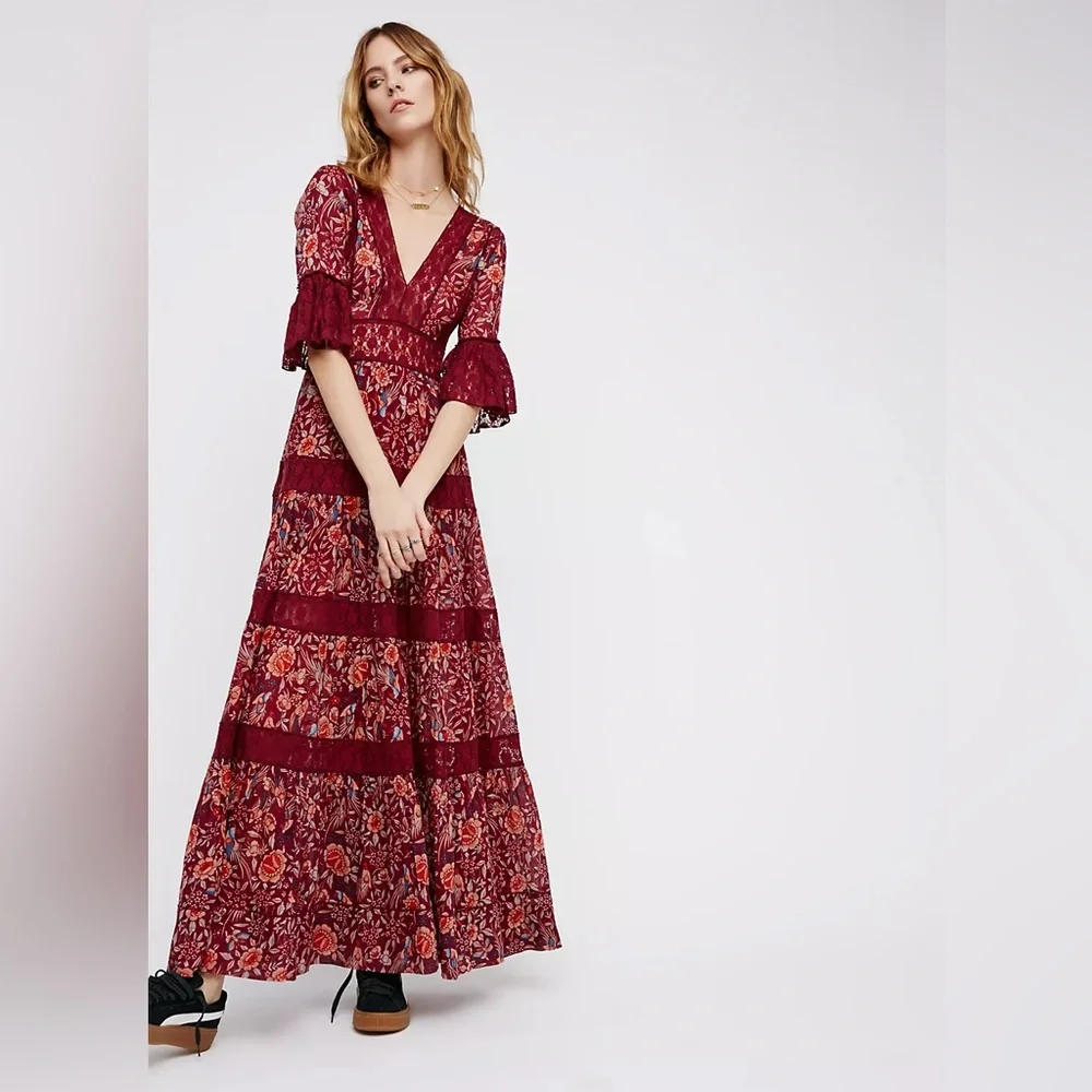 Free People FP One Dulce Maria Maxi Dress Sz 0 - Picture 1 of 6